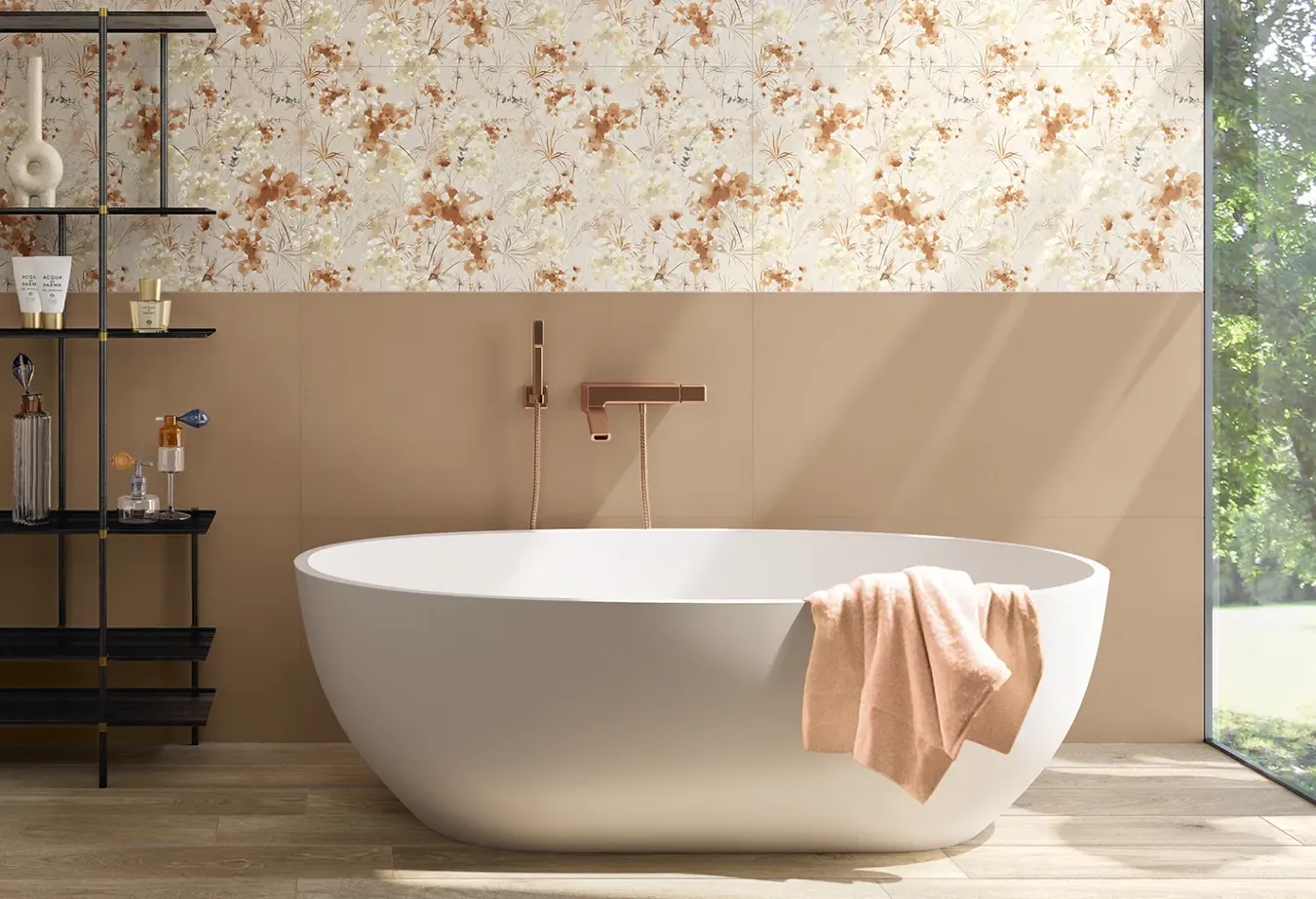 Explore liveliness: coloured bathroom tiles