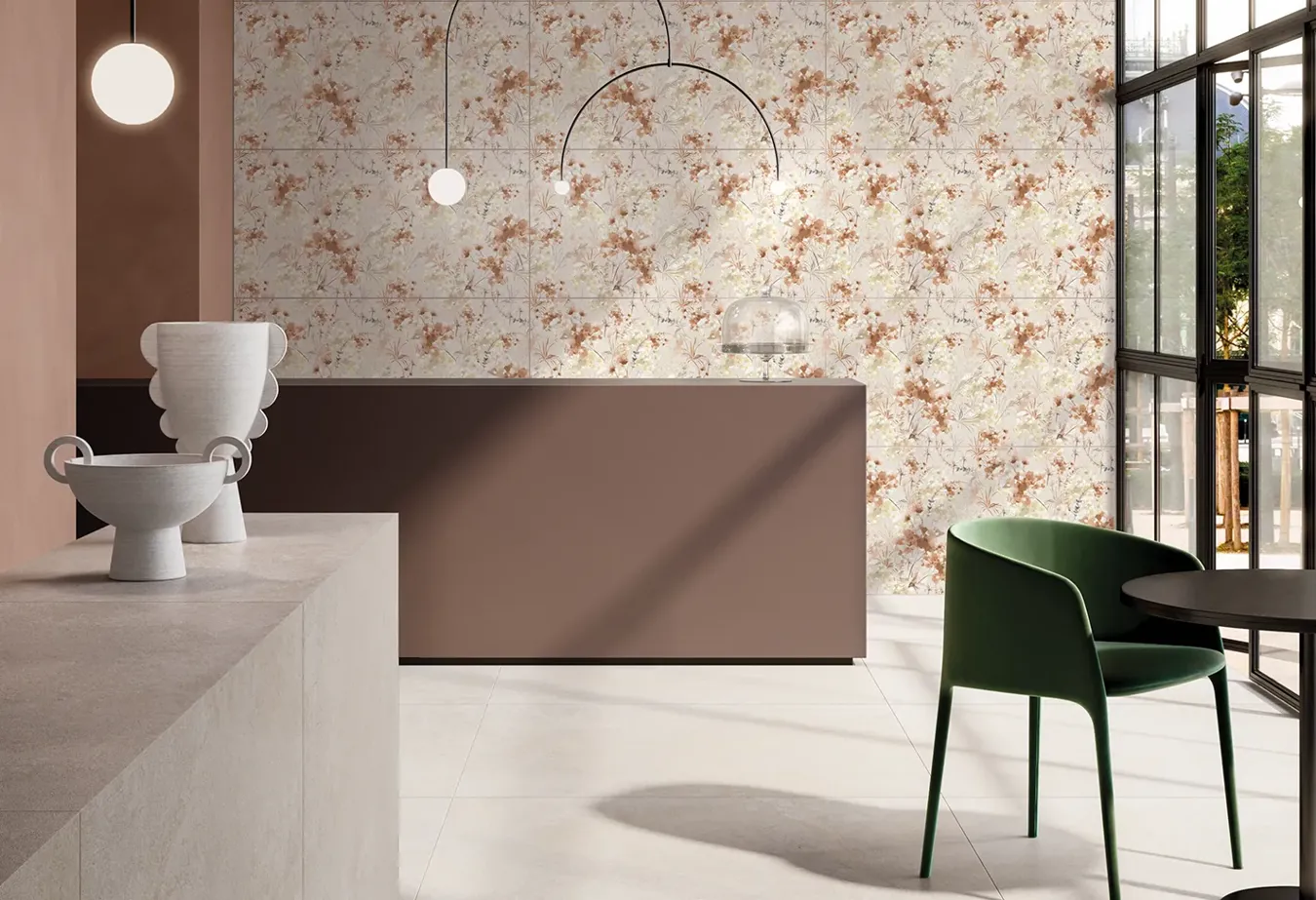Floral and geometric inspiration: discover our stoneware decorative tiles