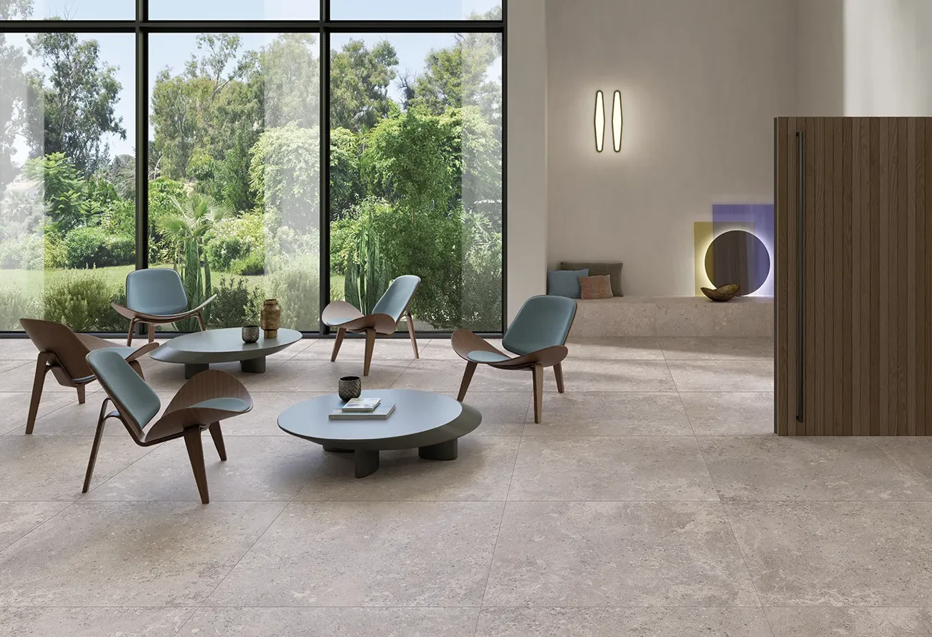 Nature and style: the beauty of stone-effect coverings in the living room